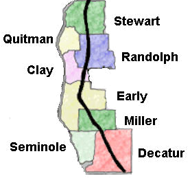 Georgia Highway 27 Map with counties